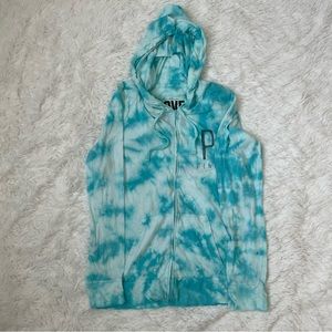 Vs Pink Tie Dye Zip Up Hoodie